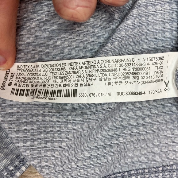 Zara Trafaluc Gingham  Cropped Wrap Top | Blue and White Check | Size M - Picture 9 of 10